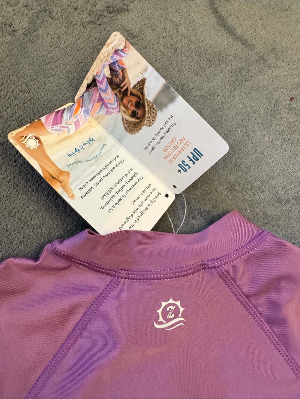 Brand New Ruffle Rash Guard Two-Piece Swim Set - Purple - Picture 6 of 10